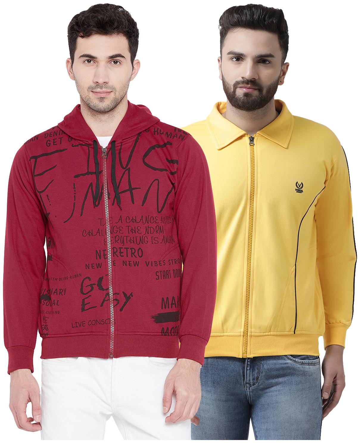

VIMAL JONNEY Multicolor Cotton Sweatshirts For Men(Pack Of 2)