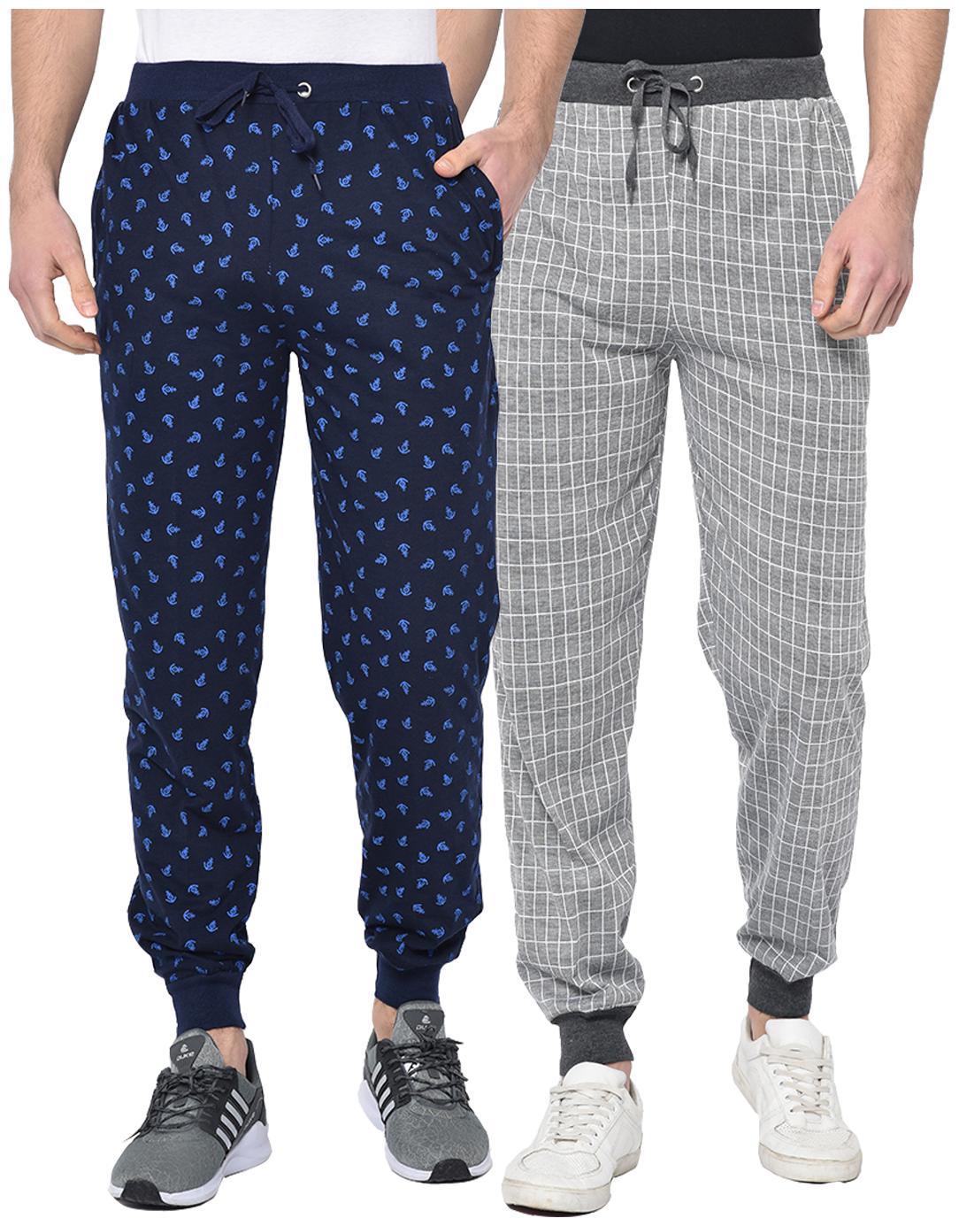 

VIMAL JONNEY Cotton Blend Checkered Multi Joggers For Men
