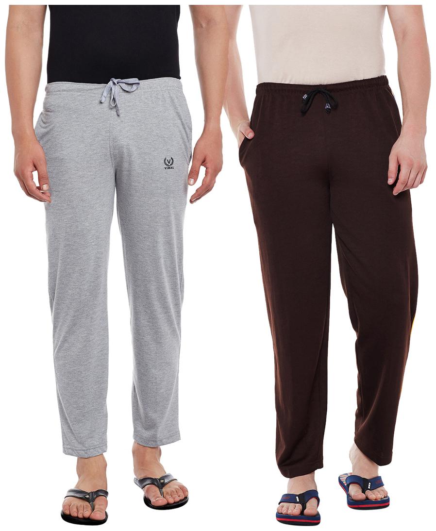 

Vimal Jonney Men s Silver Grey And Brown Track Pants(Pack Of 2)