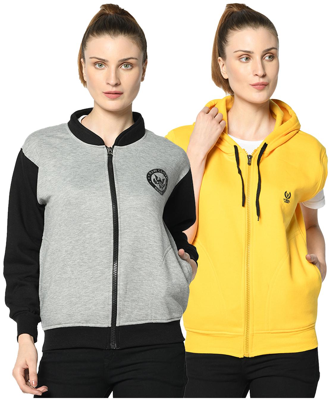 

VIMAL JONNEY Women Solid Hoodie - Multi