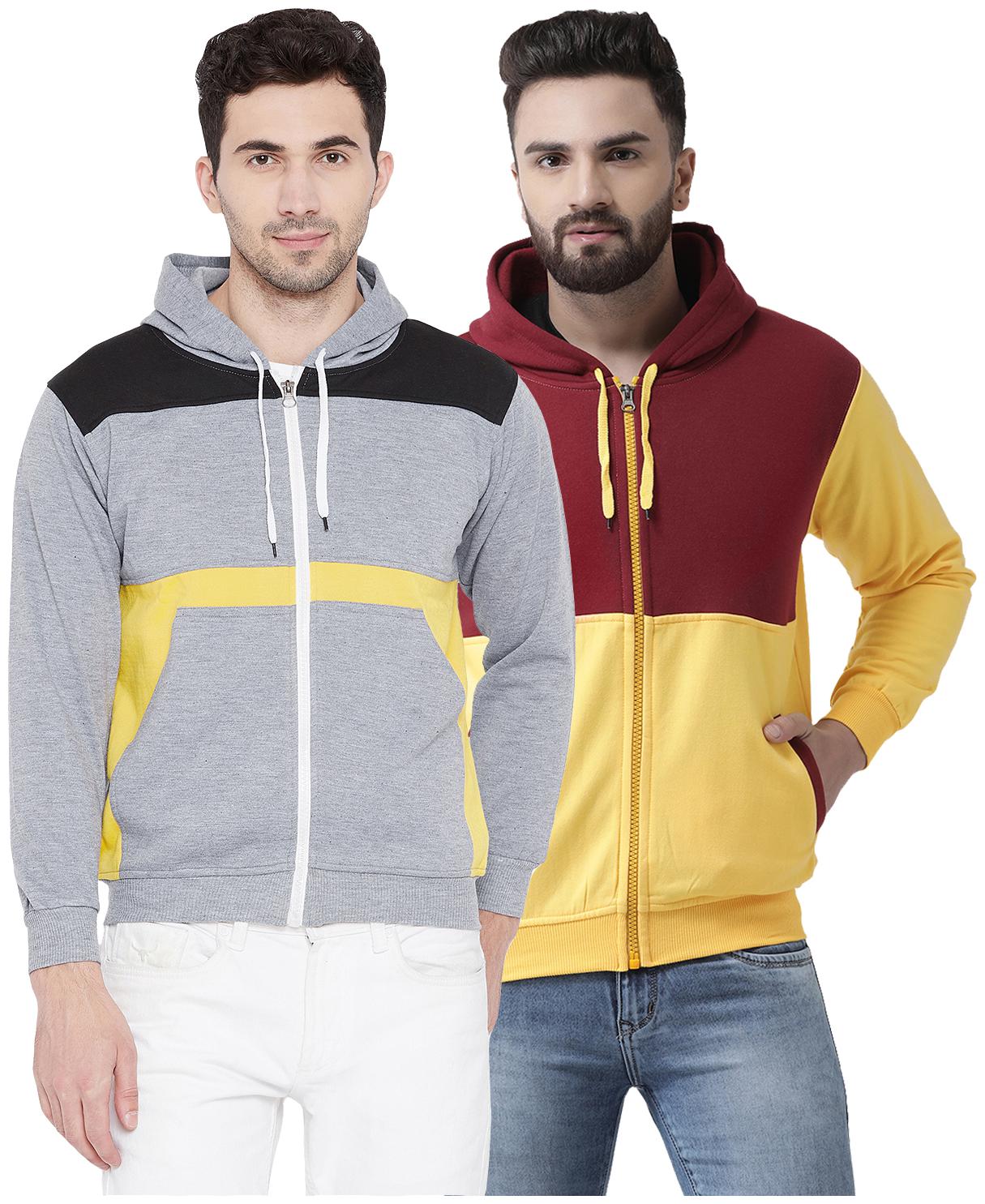 

VIMAL JONNEY Multicolor Cotton Sweatshirts For Men(Pack Of 2)
