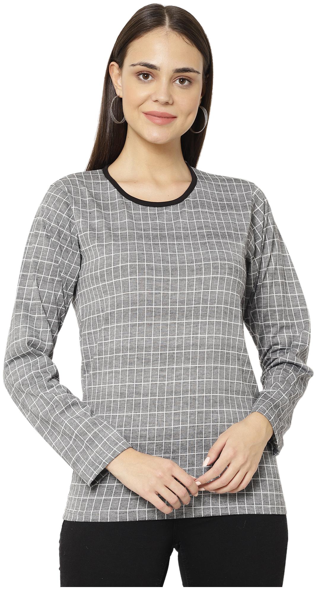 

VIMAL JONNEY Women Grey Regular fit Round neck Blended T shirt