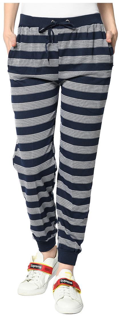 

Vimal Jonney Women Cotton Blend Striped Joggers (Blue Grey)