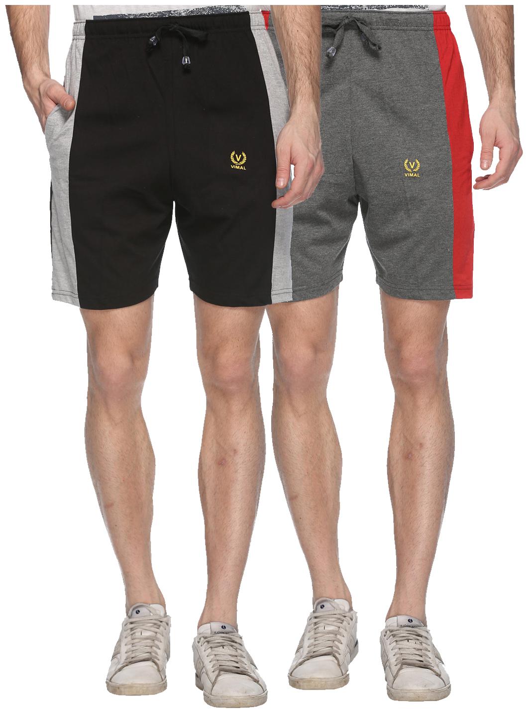 

VIMAL JONNEY Men Black Regular Fit Regular Shorts