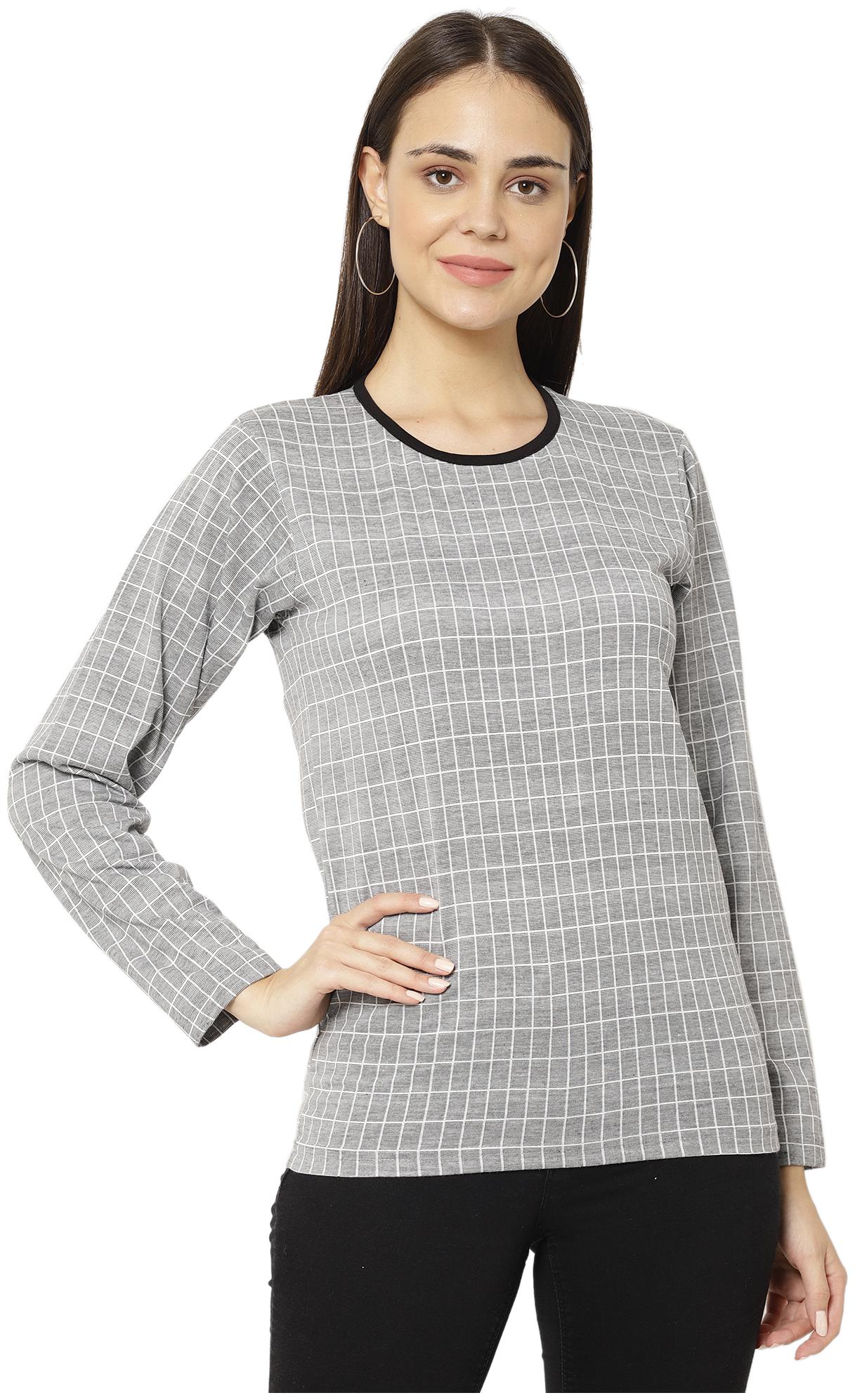 

VIMAL JONNEY Women Grey Regular fit Round neck Blended T shirt