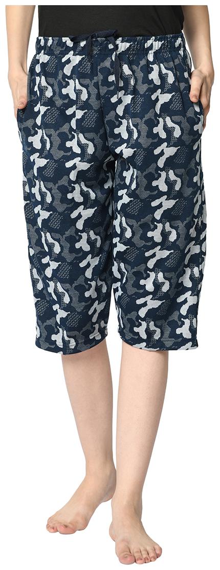 

VIMAL JONNEY Cotton Printed Blue Regular Shorts For Women