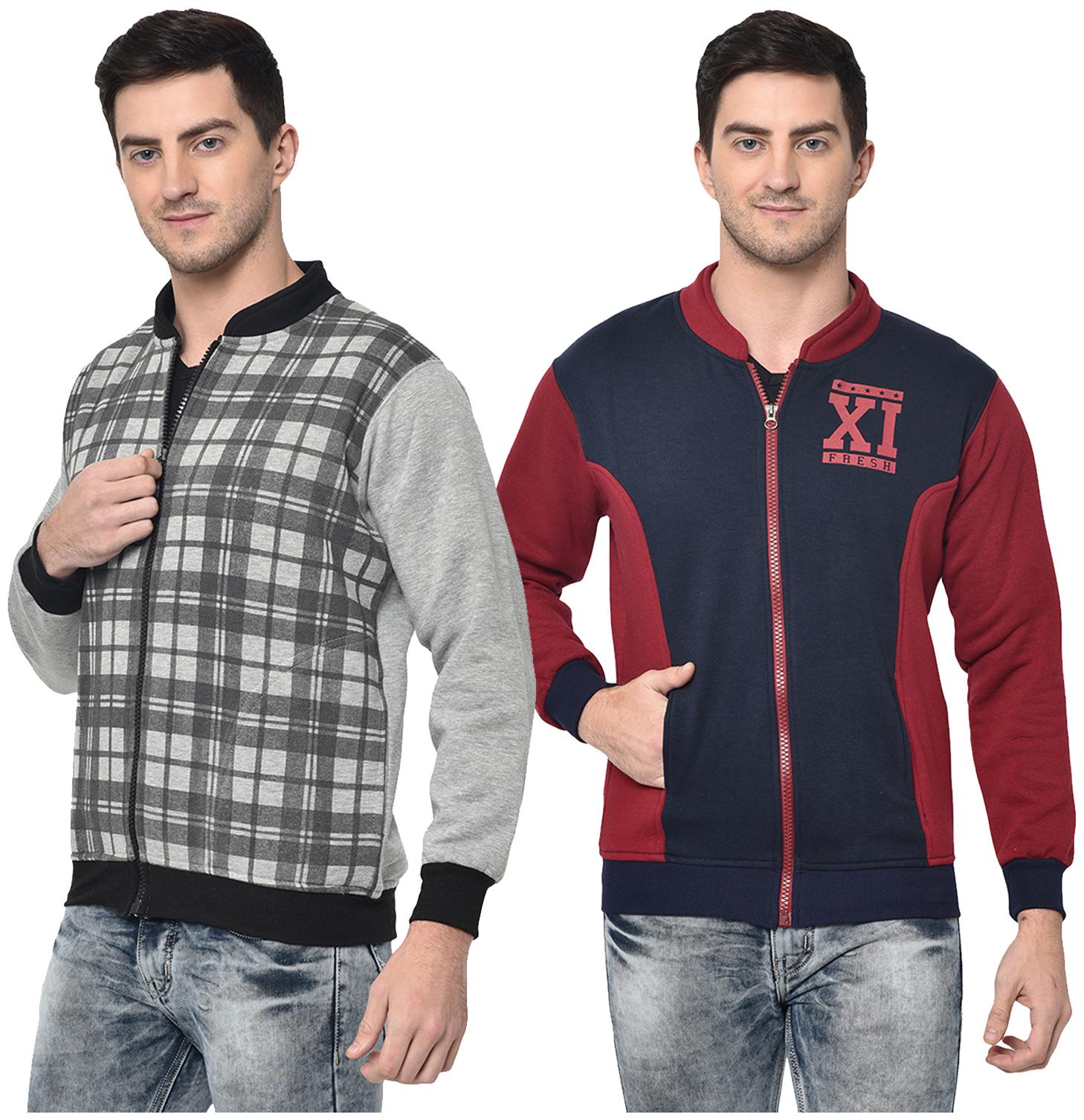 

VIMAL JONNEY Cotton Blend Checked Multi Color Sweatshirt For Men (Pack Of 2)