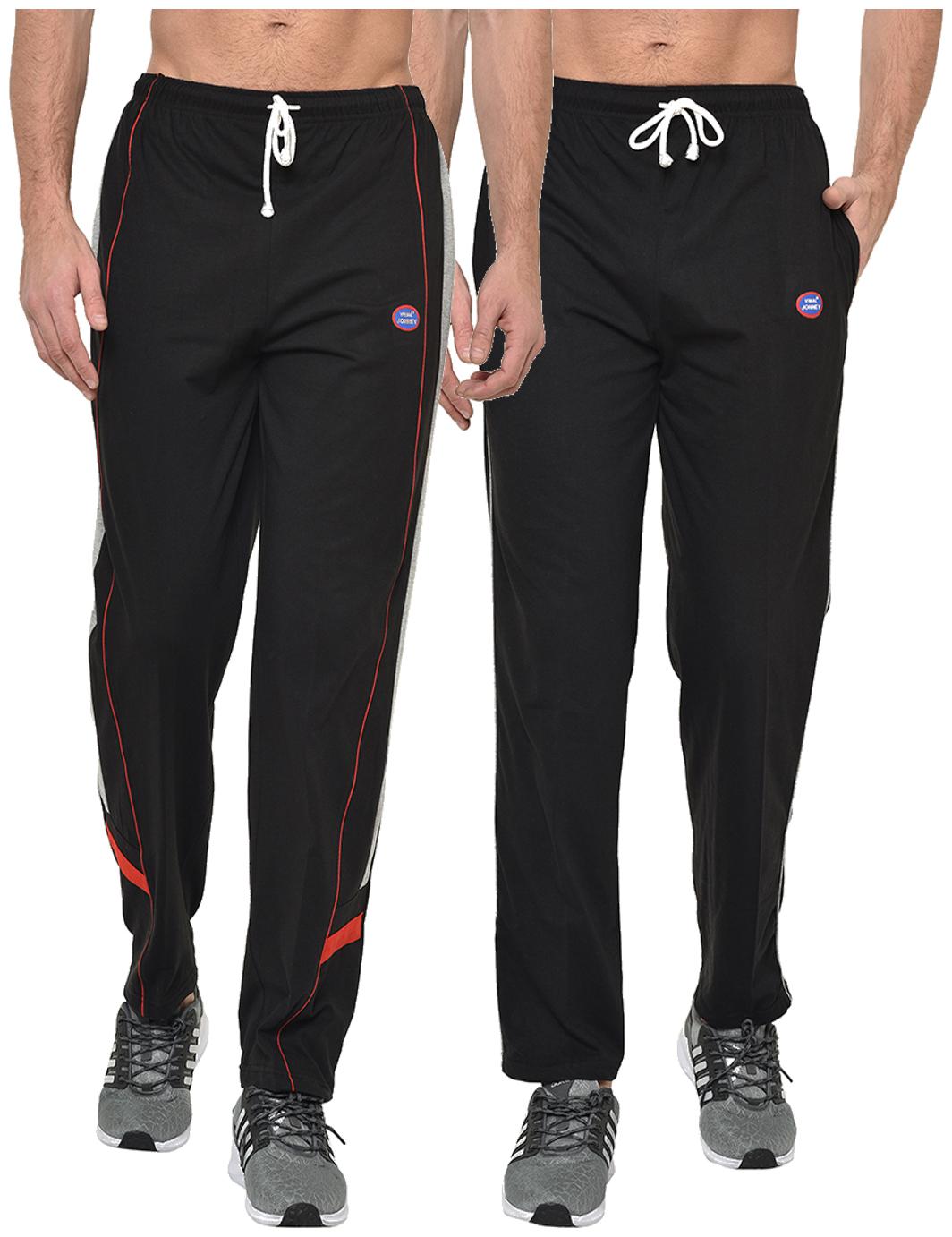 

VIMAL JONNEY Men Black Solid Regular fit Track pants