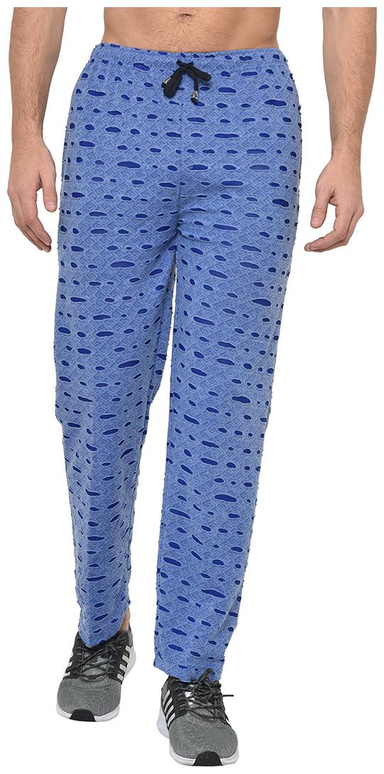 

VIMAL JONNEY Cotton Blend Self Design Blue Track Pants For Men