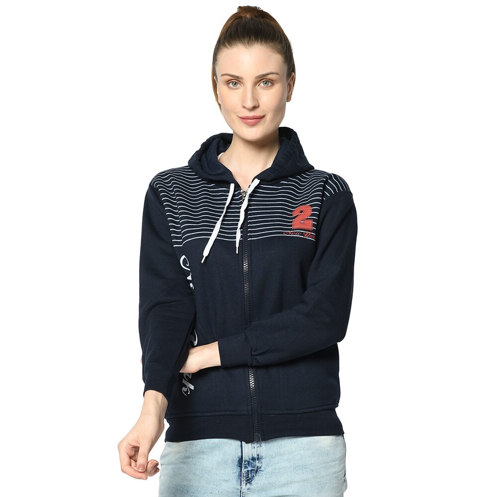 

VIMAL JONNEY Women Printed Sweatshirt - Blue