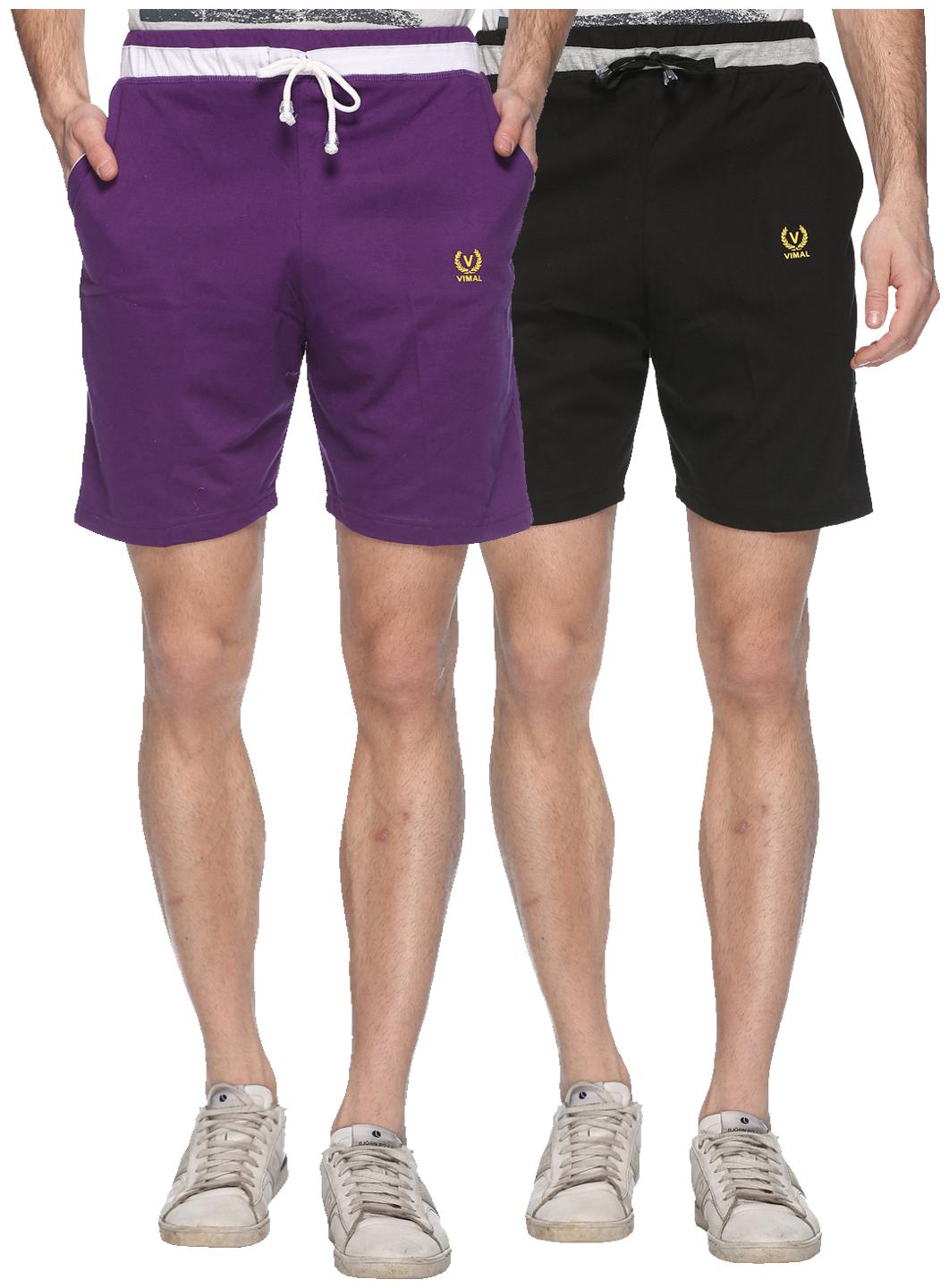 

VIMAL JONNEY Men Black Regular Fit Regular Shorts