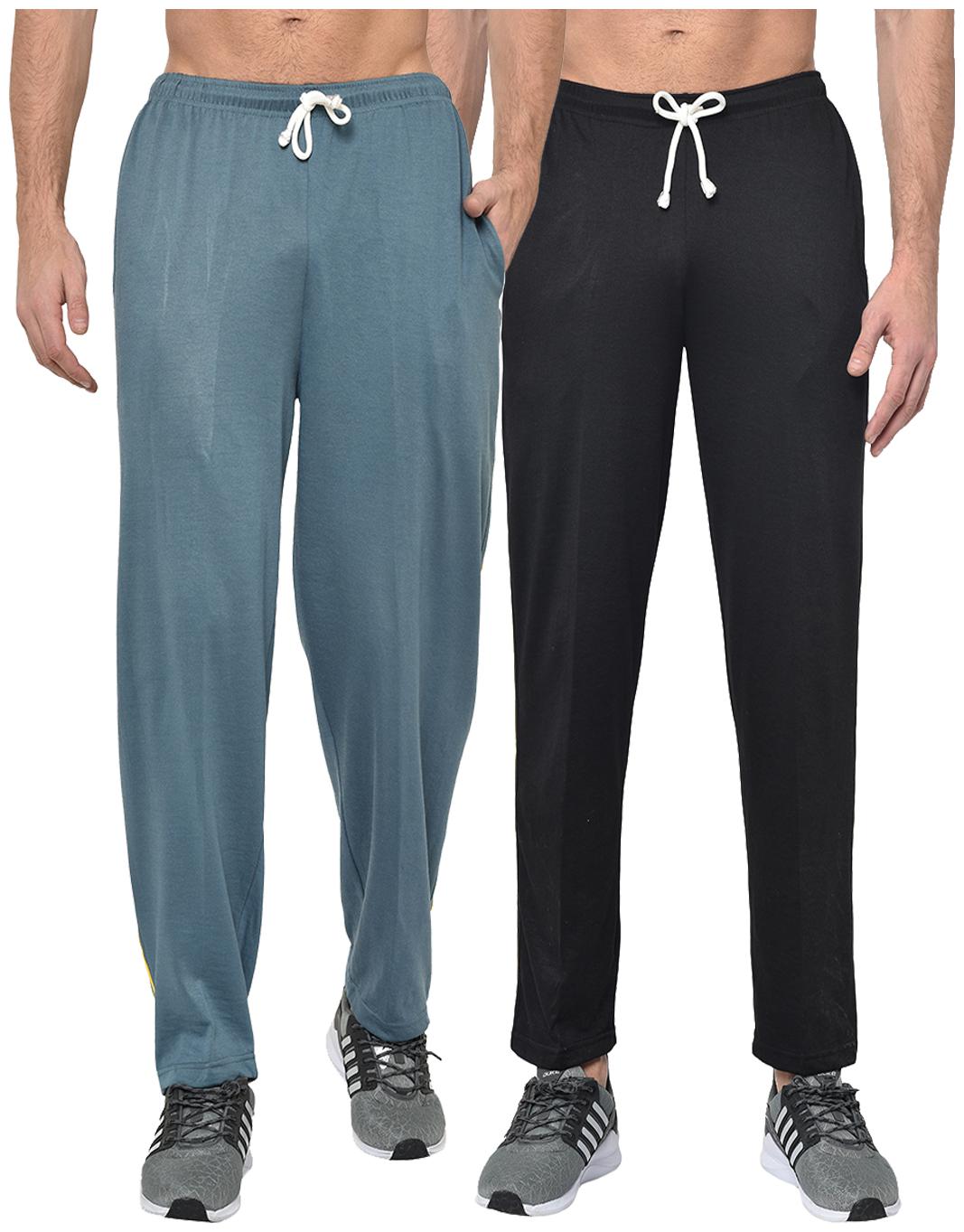 

VIMAL JONNEY Men Black Grey Solid Regular fit Track pants