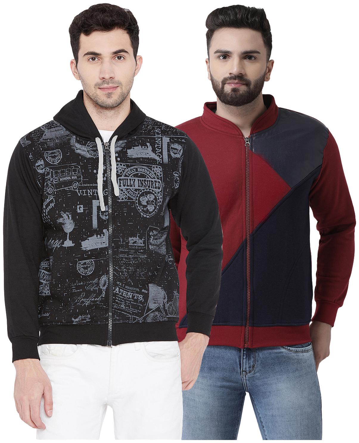 

VIMAL JONNEY Multicolor Cotton Sweatshirts For Men(Pack Of 2)