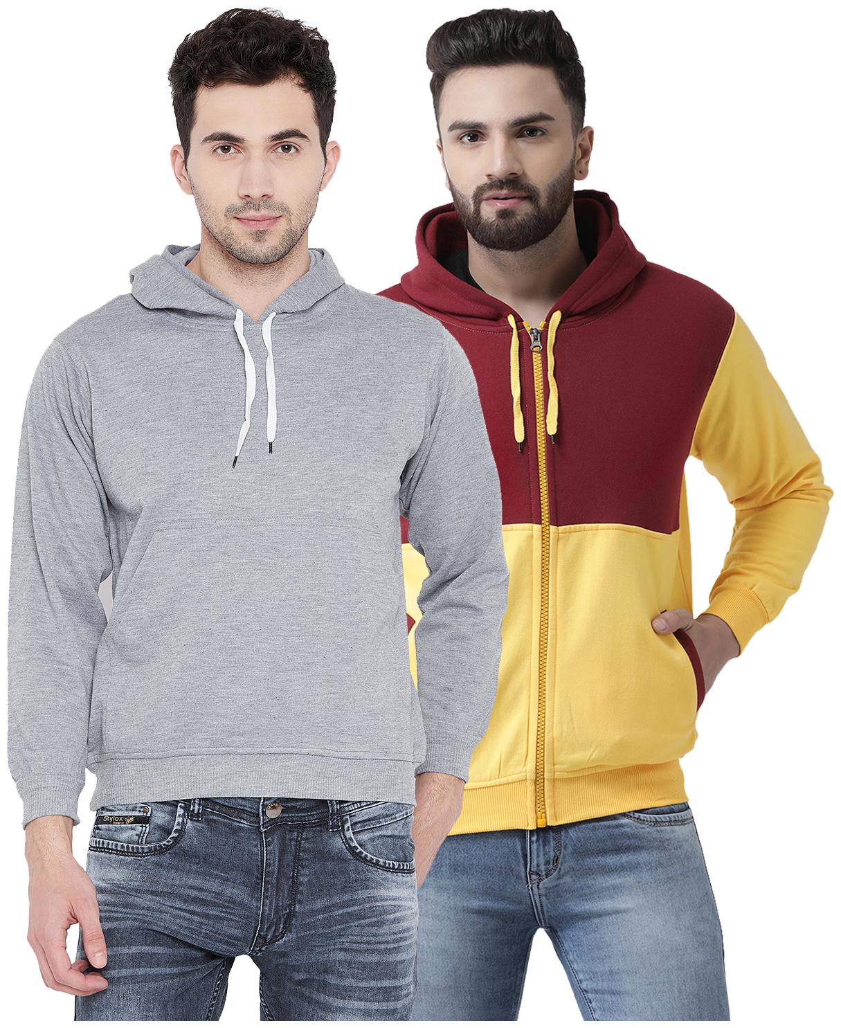 

VIMAL JONNEY Multicolor Cotton Sweatshirts For Men(Pack Of 2)