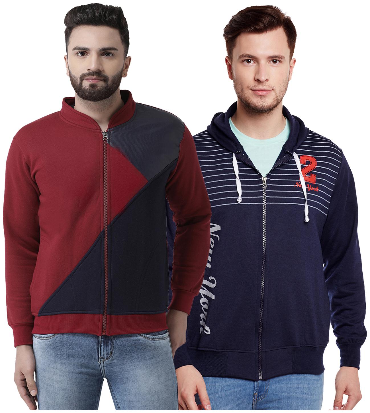 

VIMAL JONNEY Multicolor Cotton Sweatshirts For Men(Pack Of 2)