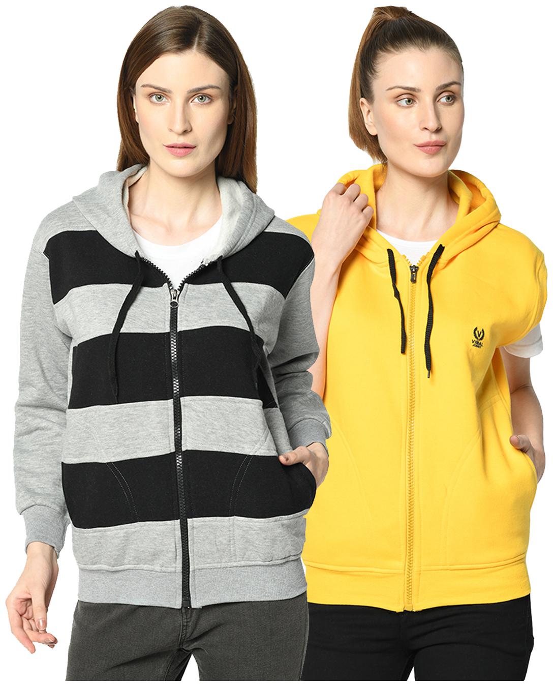 

VIMAL JONNEY Women Solid Hoodie - Multi