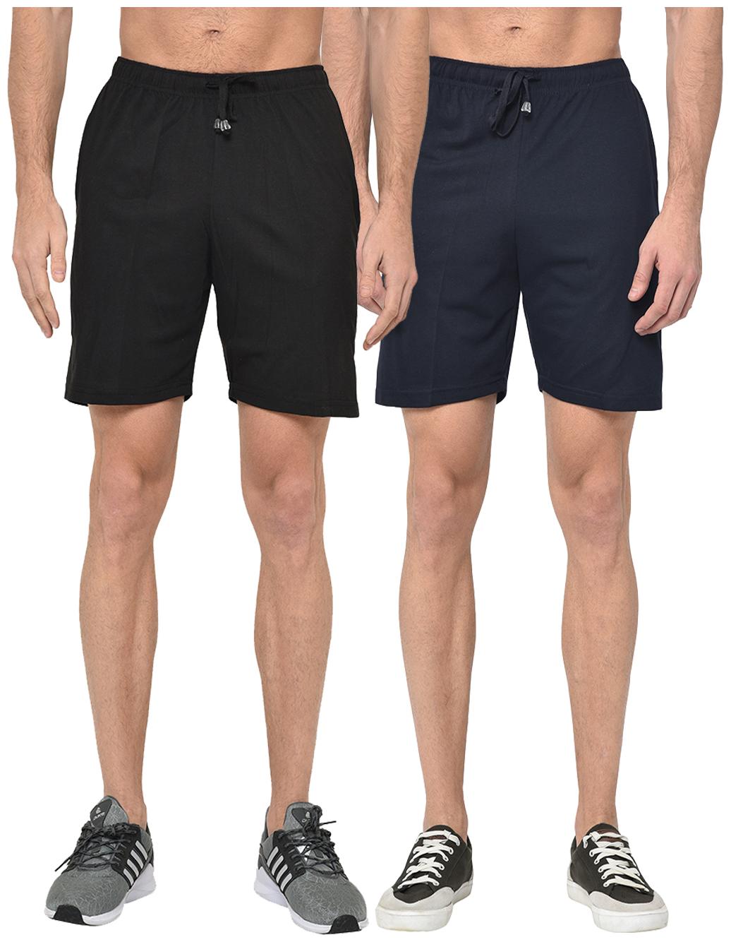 

VIMAL JONNEY Men Black Navy Blue Regular Fit Regular Shorts