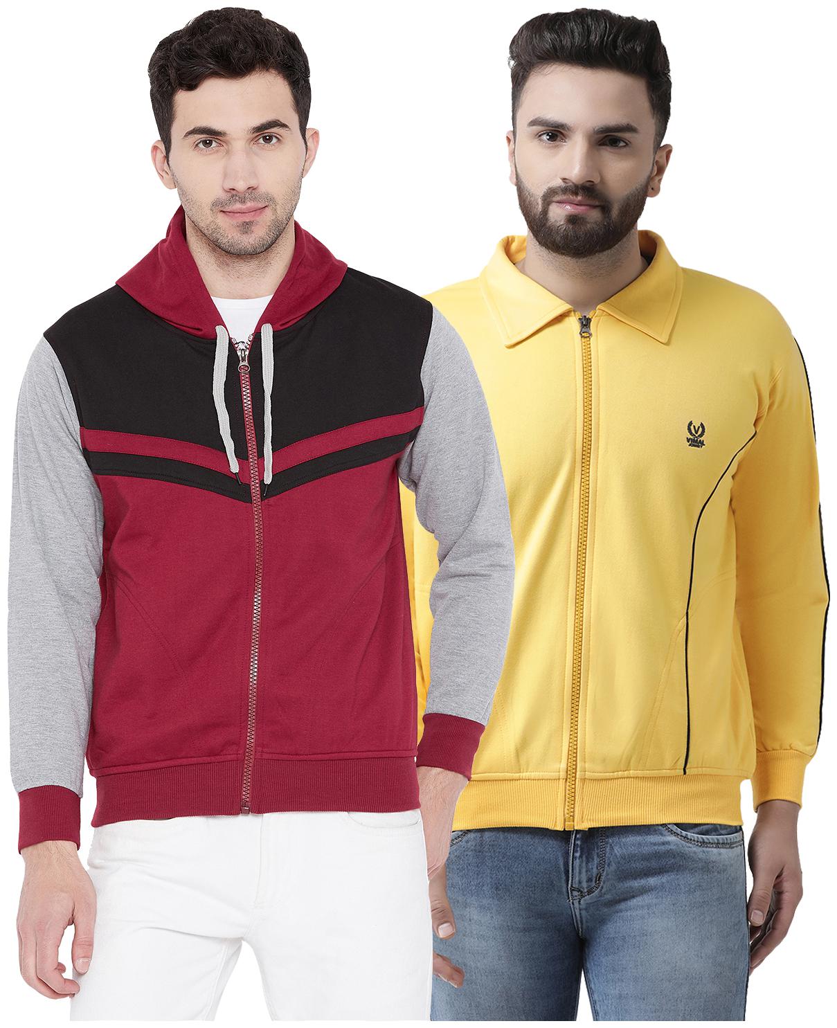 

VIMAL JONNEY Multicolor Cotton Sweatshirts For Men(Pack Of 2)