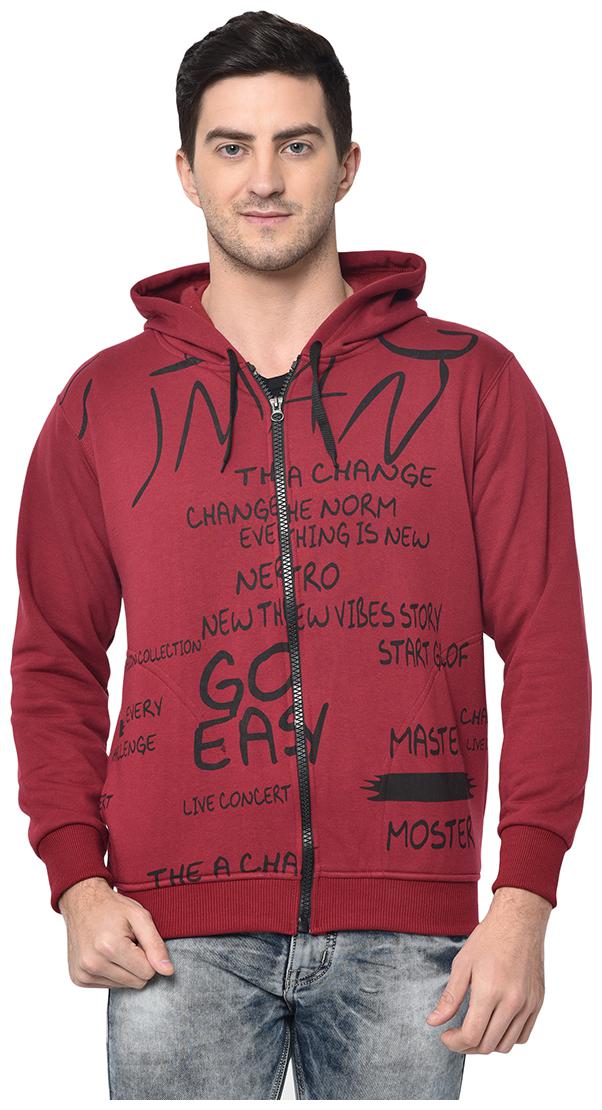 

VIMAL JONNEY Men Maroon Hooded Hoodie