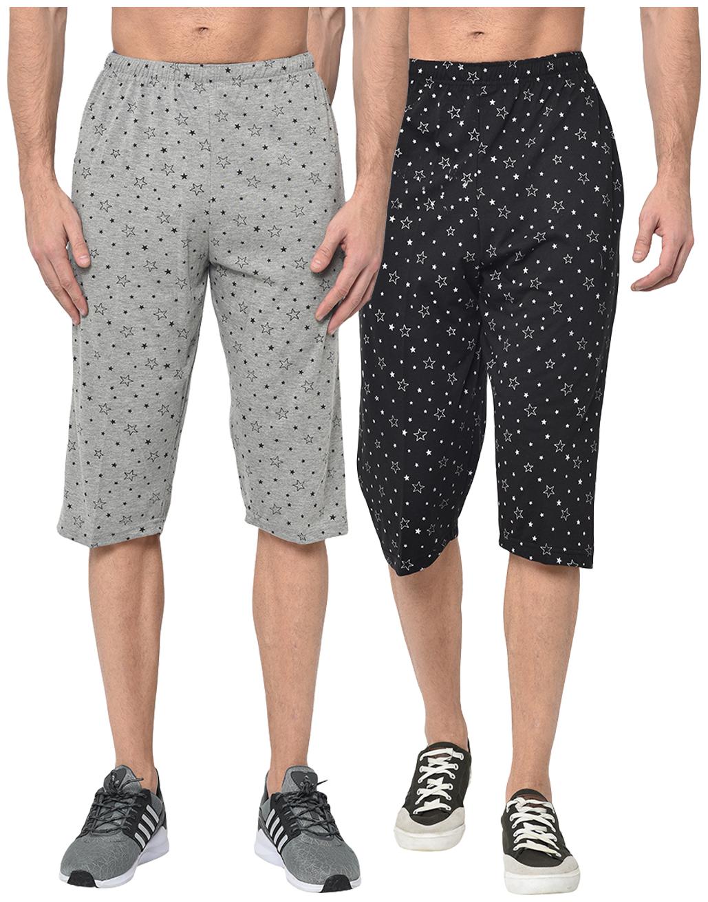 

VIMAL JONNEY Men Grey Black Regular Fit Regular Shorts