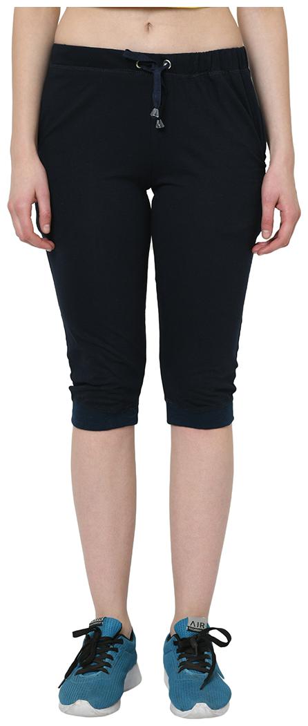 

Vimal Jonney Cotton Blended Navy 3 4th Capri For Womens
