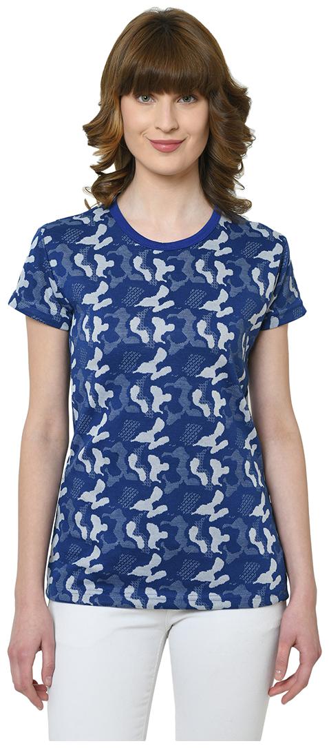 

VIMAL JONNEY Women Blue Regular fit Round neck Cotton T shirt