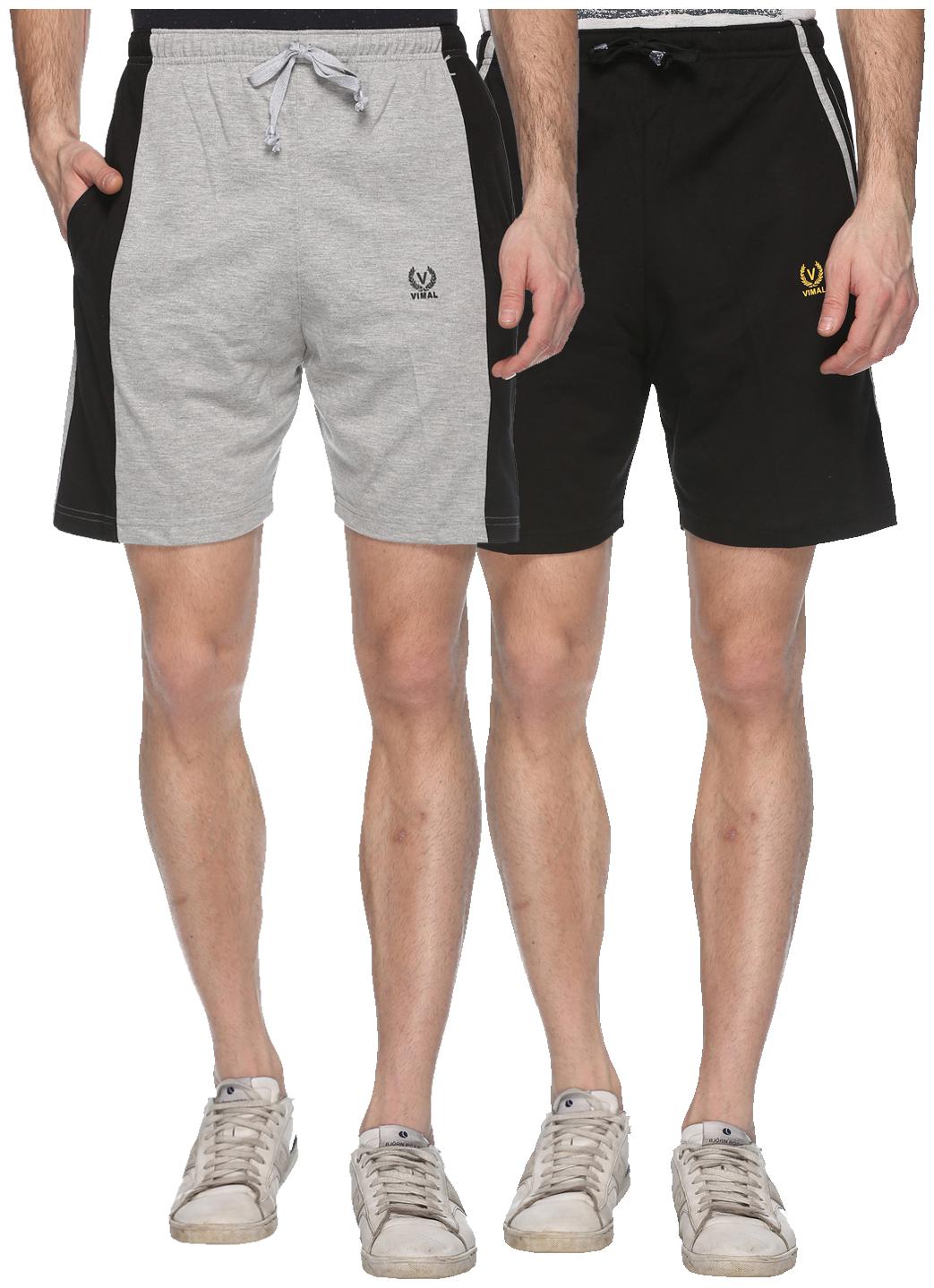 

VIMAL JONNEY Men Black Regular Fit Regular Shorts