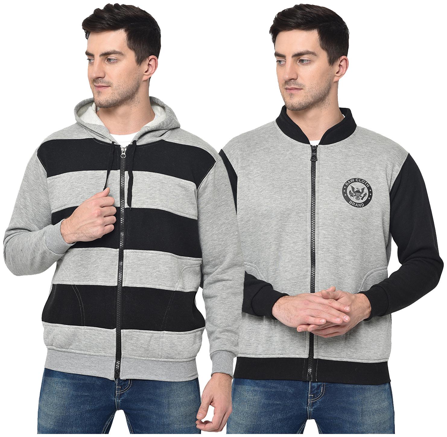 

VIMAL JONNEY Men Black Grey Hooded Hoodie