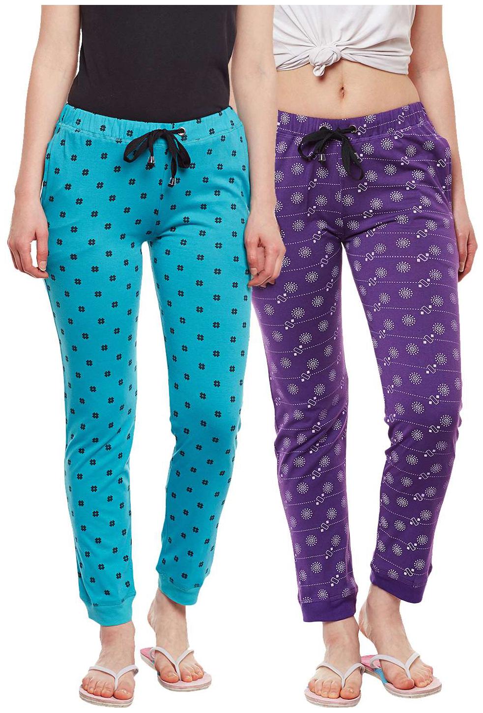 

VIMAL JONNEY Women Regular fit Cotton Solid Track pants - Multi