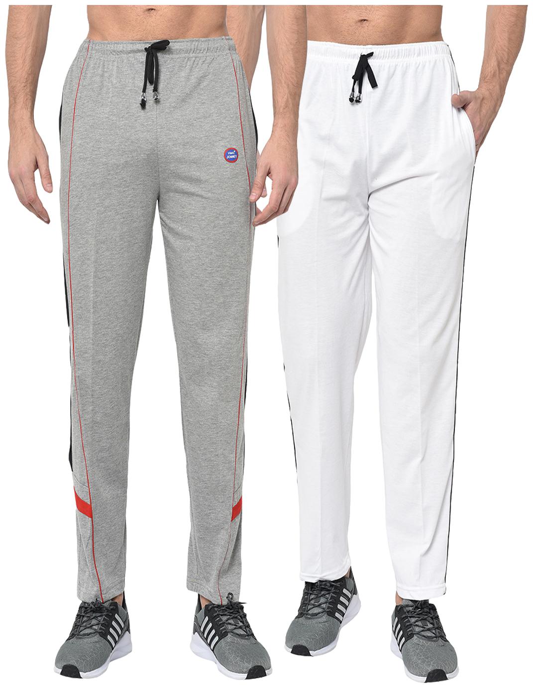 

VIMAL JONNEY Men Grey White Solid Regular fit Track pants