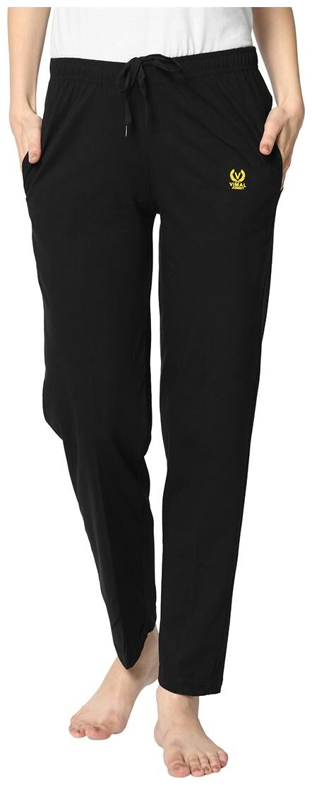 

Vimal Jonney Women Cotton Blend Solid Track Pants (Black)