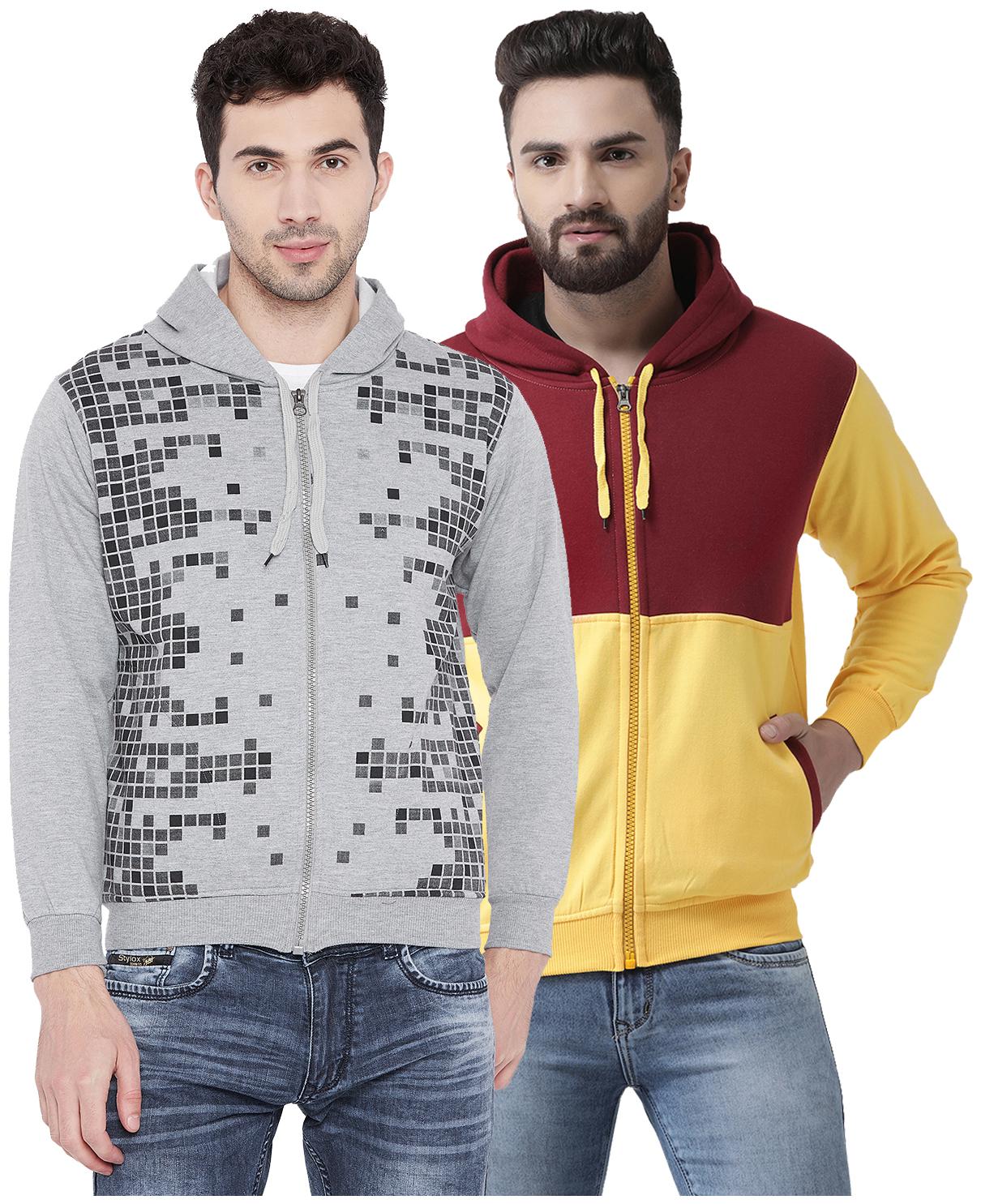 

VIMAL JONNEY Multicolor Cotton Sweatshirts For Men(Pack Of 2)