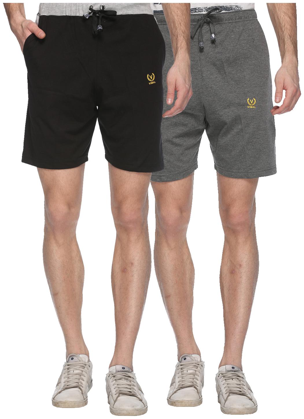 

VIMAL JONNEY Men Black Regular Fit Regular Shorts