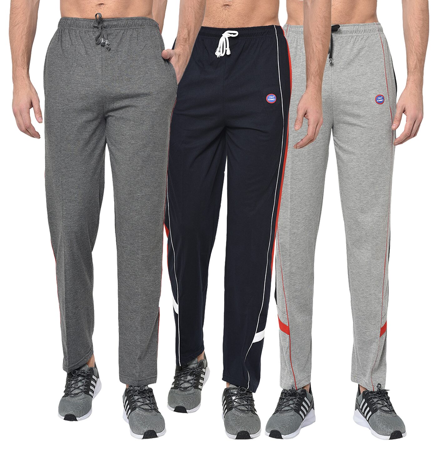 

VIMAL JONNEY Men Navy blue Grey Solid Regular fit Track pants