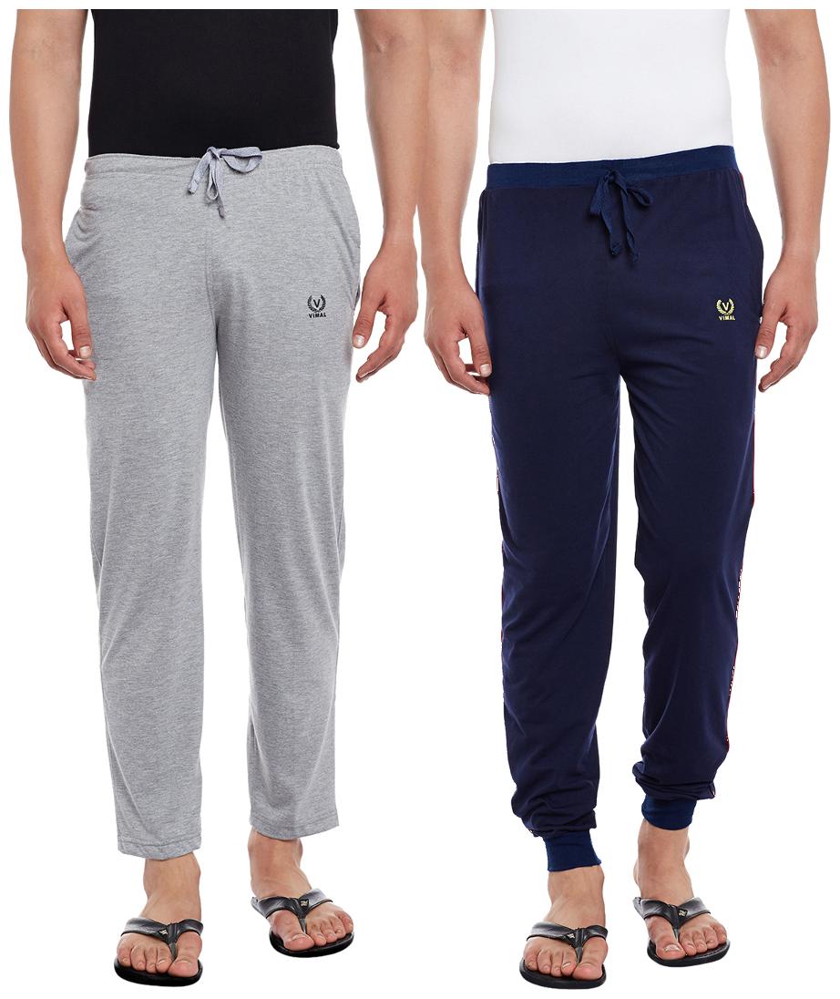 

Vimal Jonney Men s Metallic Grey Navy Track Pants(Pack Of 2)