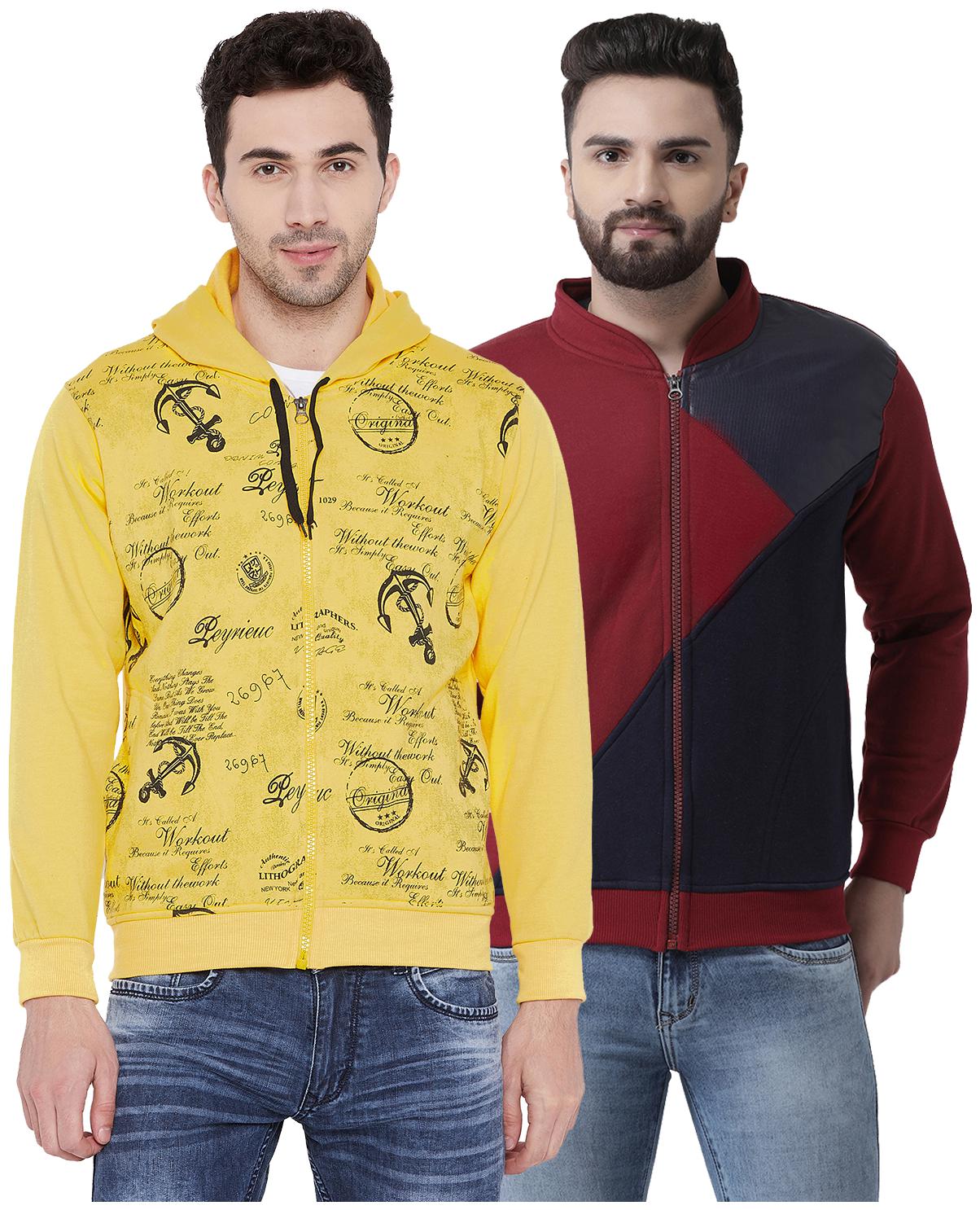 

VIMAL JONNEY Multicolor Cotton Sweatshirts For Men(Pack Of 2)