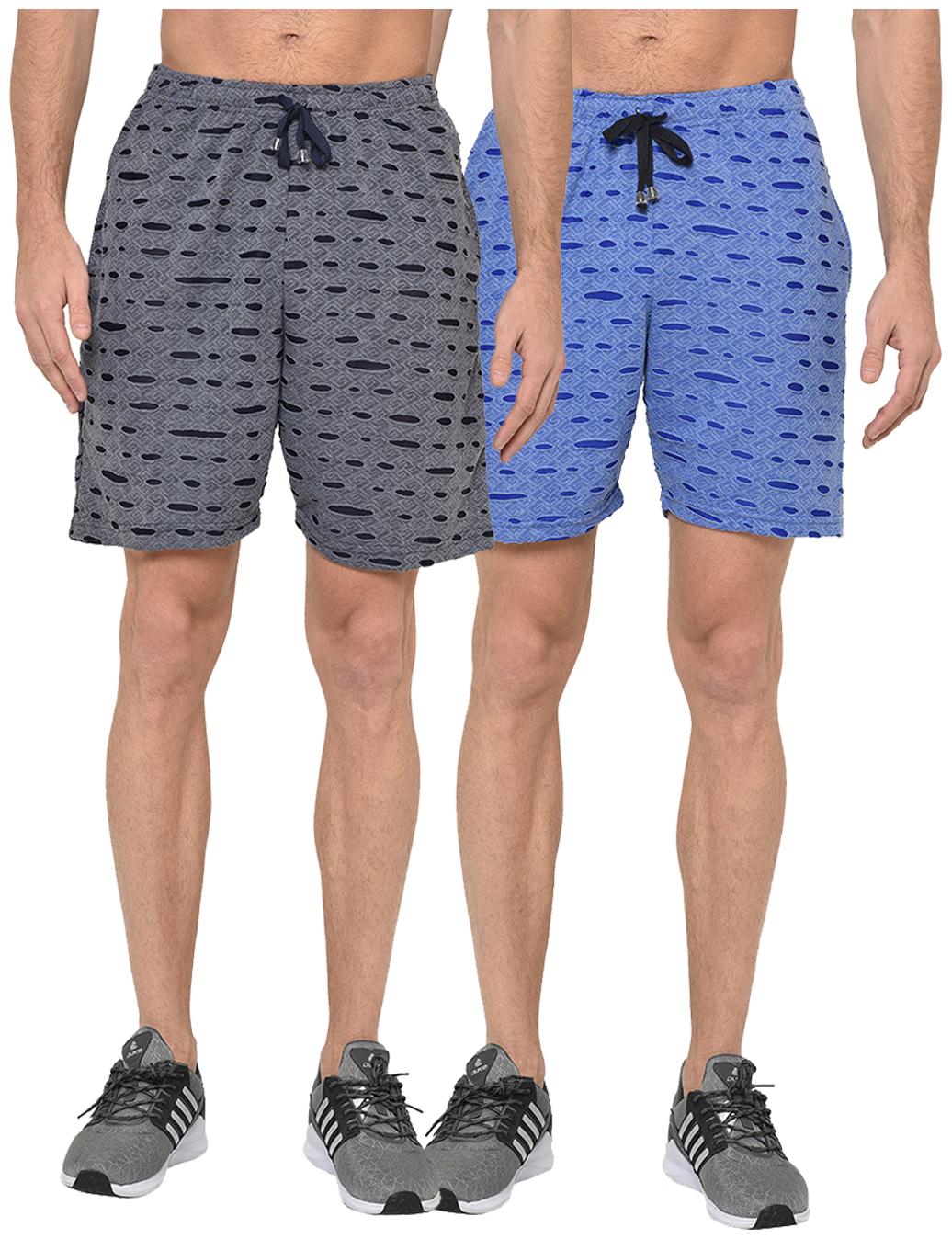 

VIMAL JONNEY Men Blue Grey Regular Fit Regular Shorts