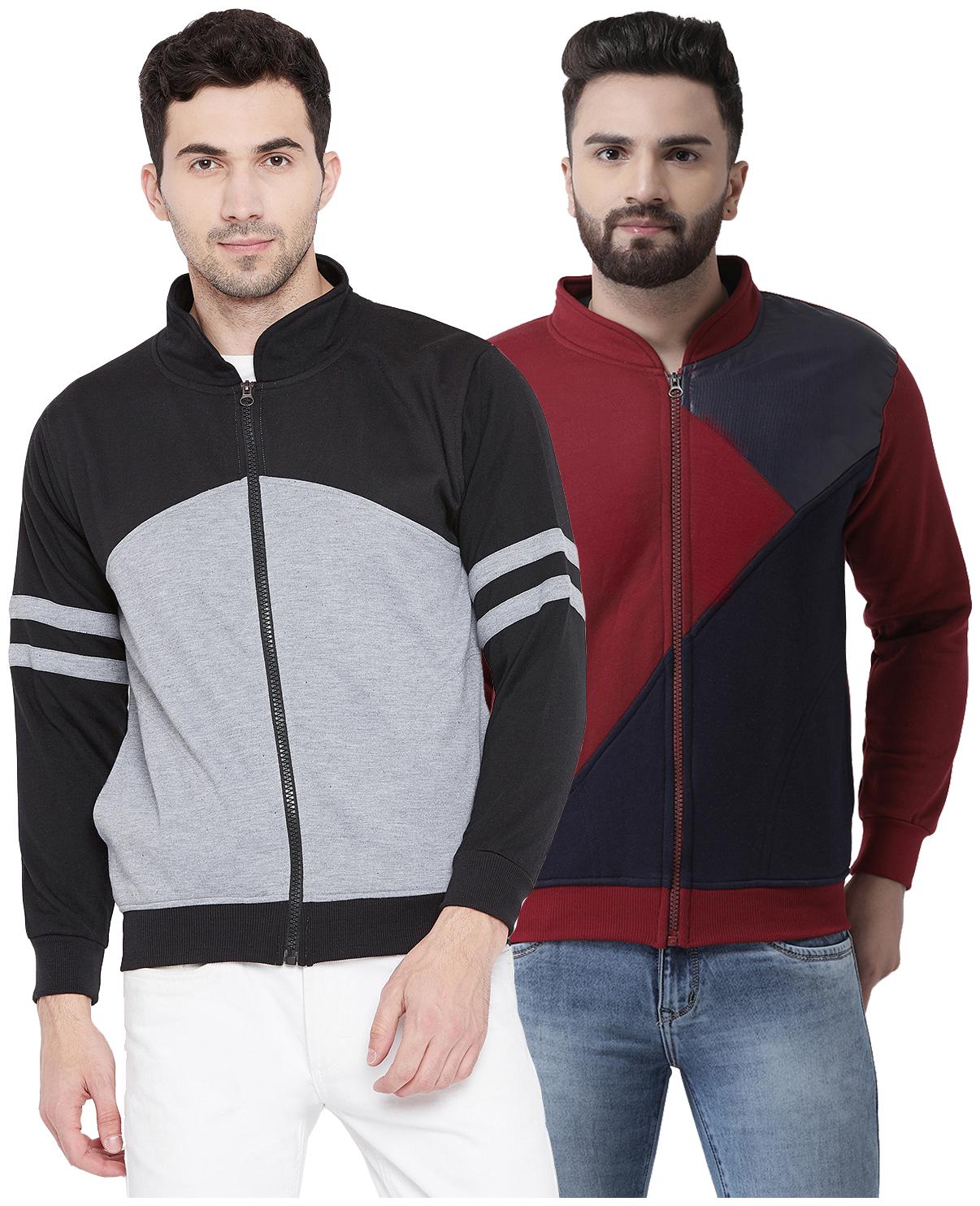 

VIMAL JONNEY Multicolor Cotton Sweatshirts For Men(Pack Of 2)