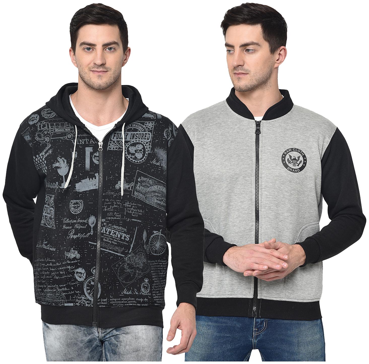 

VIMAL JONNEY Men Black Grey Hooded Hoodie