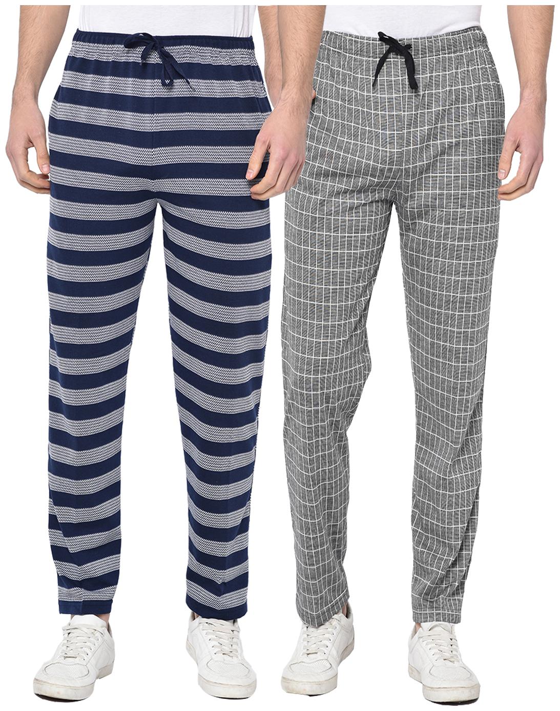 

VIMAL JONNEY Cotton Blend Checkered Multi Track Pants For Men