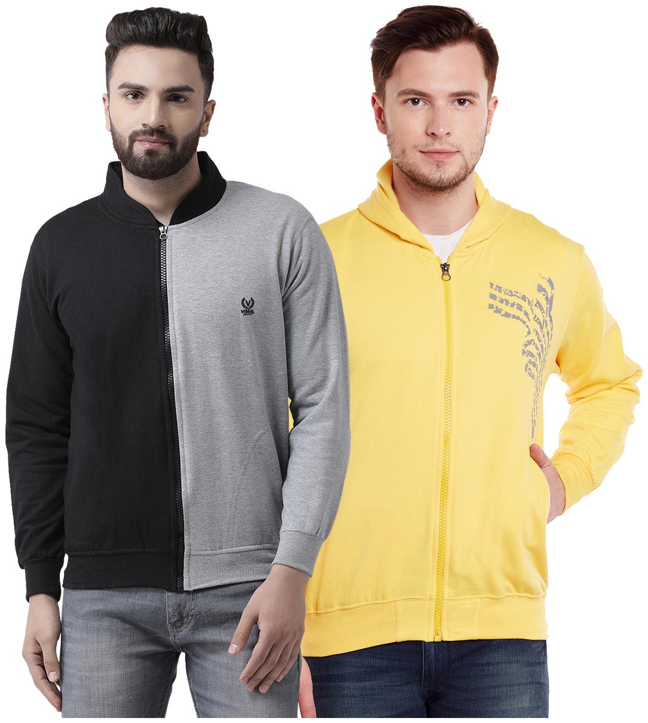 

VIMAL JONNEY Multicolor Cotton Sweatshirts For Men(Pack Of 2)
