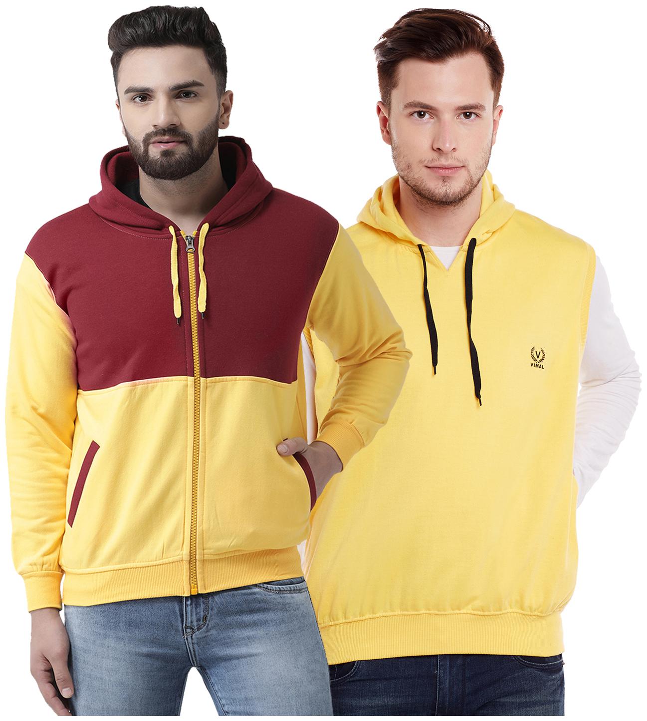 

VIMAL JONNEY Multicolor Cotton Sweatshirts For Men(Pack Of 2)