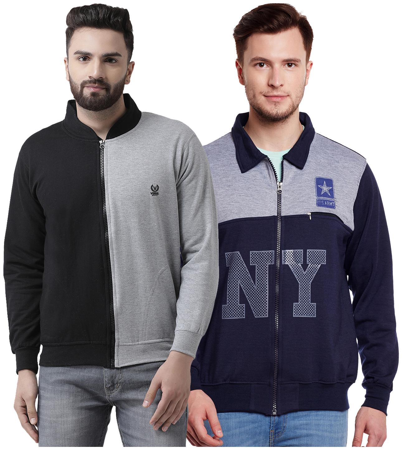 

VIMAL JONNEY Multicolor Cotton Sweatshirts For Men(Pack Of 2)