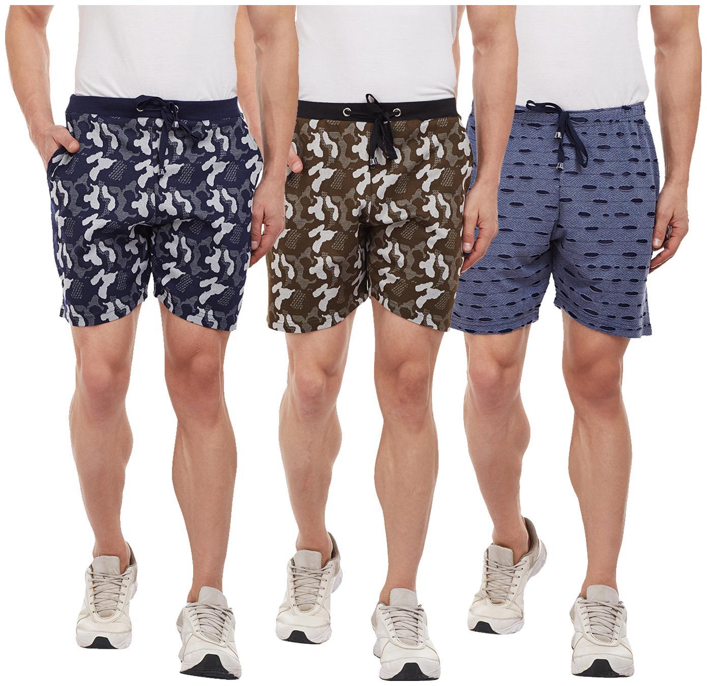 

Vimal Jonney Cotton Multicolor Shorts For Men(Pack Of 3)