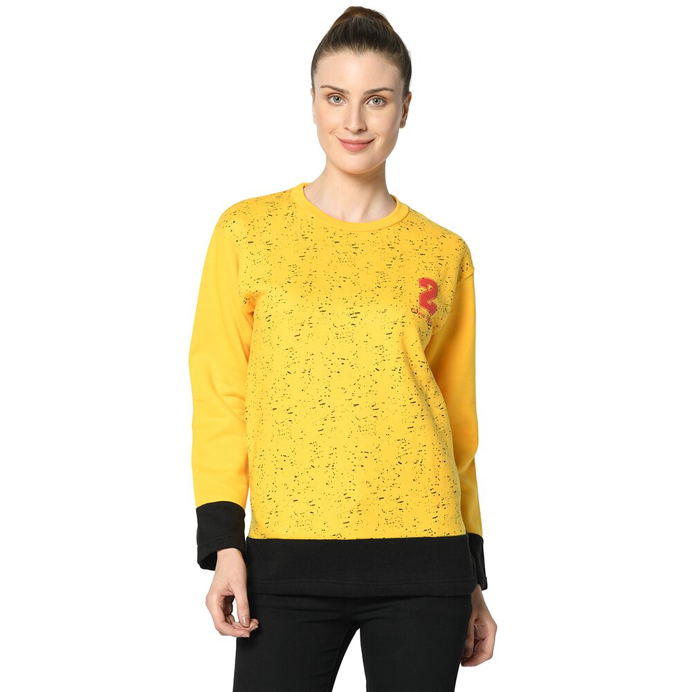 

VIMAL JONNEY Women Printed Sweatshirt - Yellow