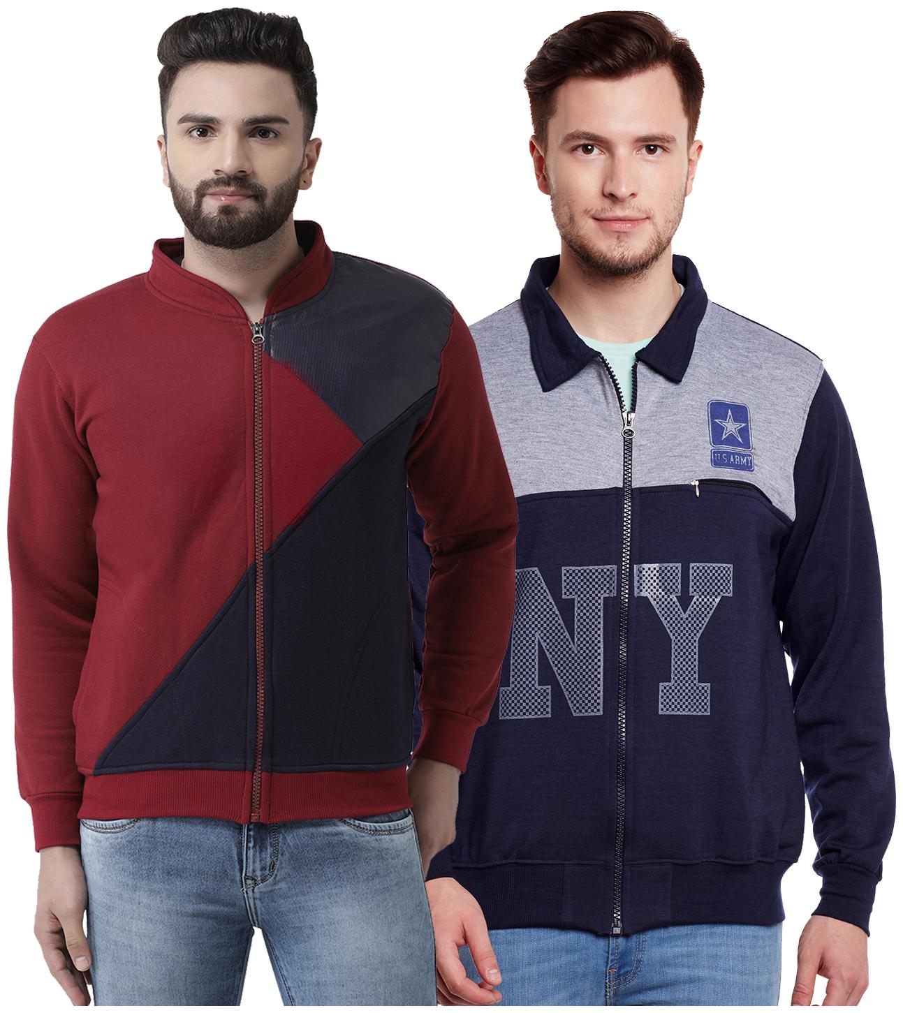 

VIMAL JONNEY Multicolor Cotton Sweatshirts For Men(Pack Of 2)