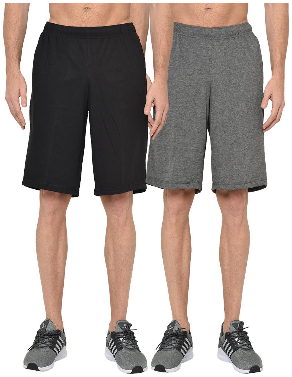 

VIMAL JONNEY Men Black Grey Regular Fit Regular Shorts