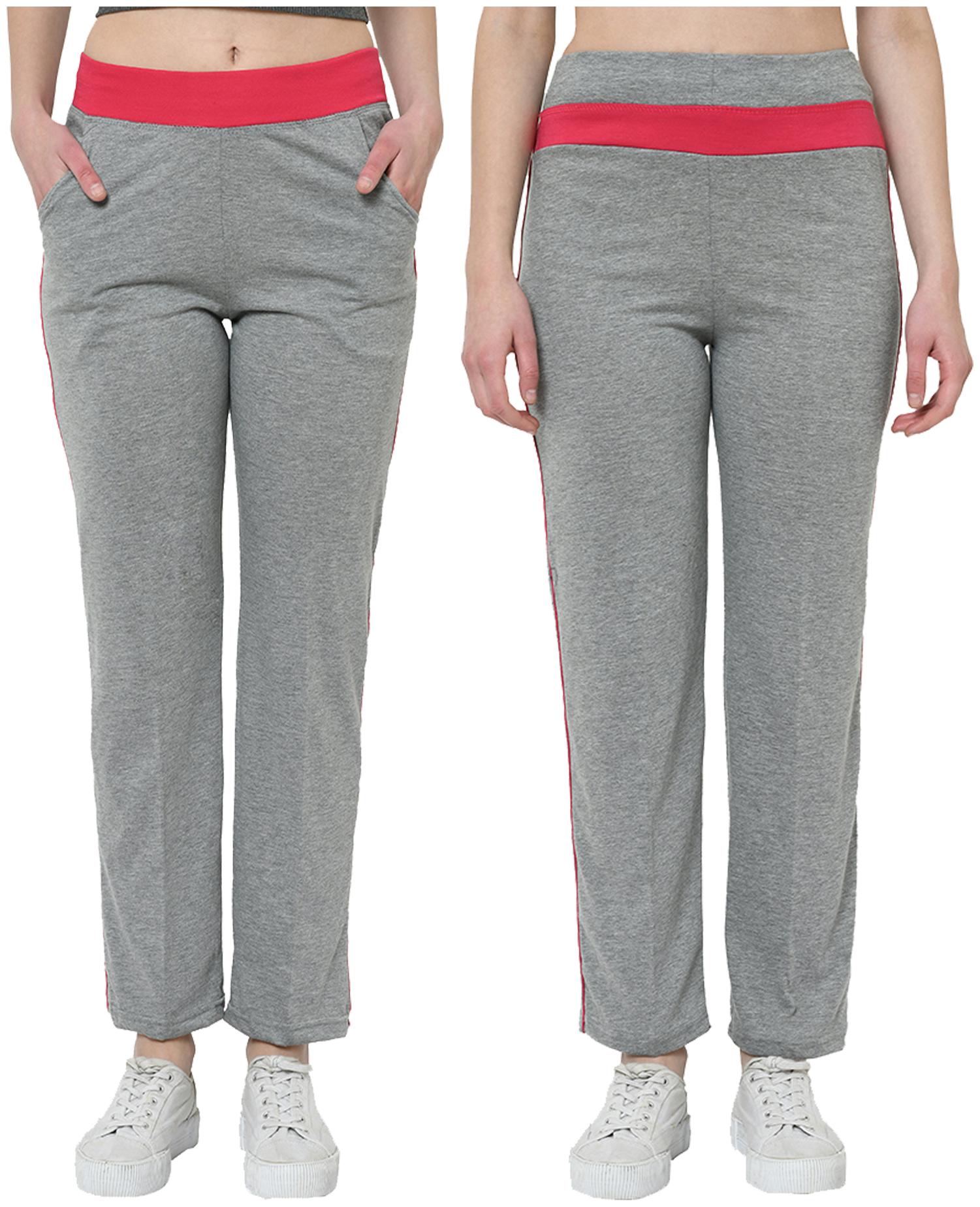 

VIMAL JONNEY Women Cotton Blend Solid Grey Track Pants