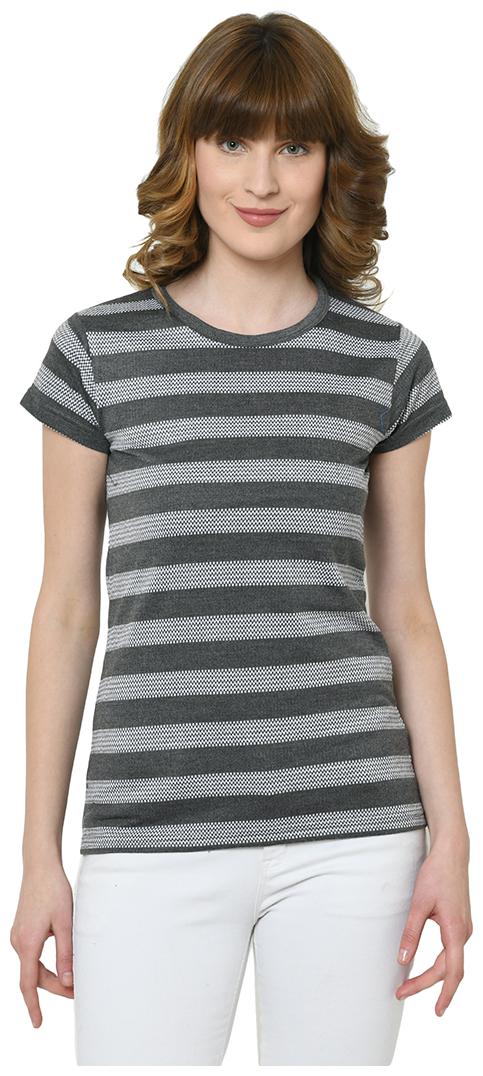 

VIMAL JONNEY Women Grey Regular fit Round neck Cotton T shirt
