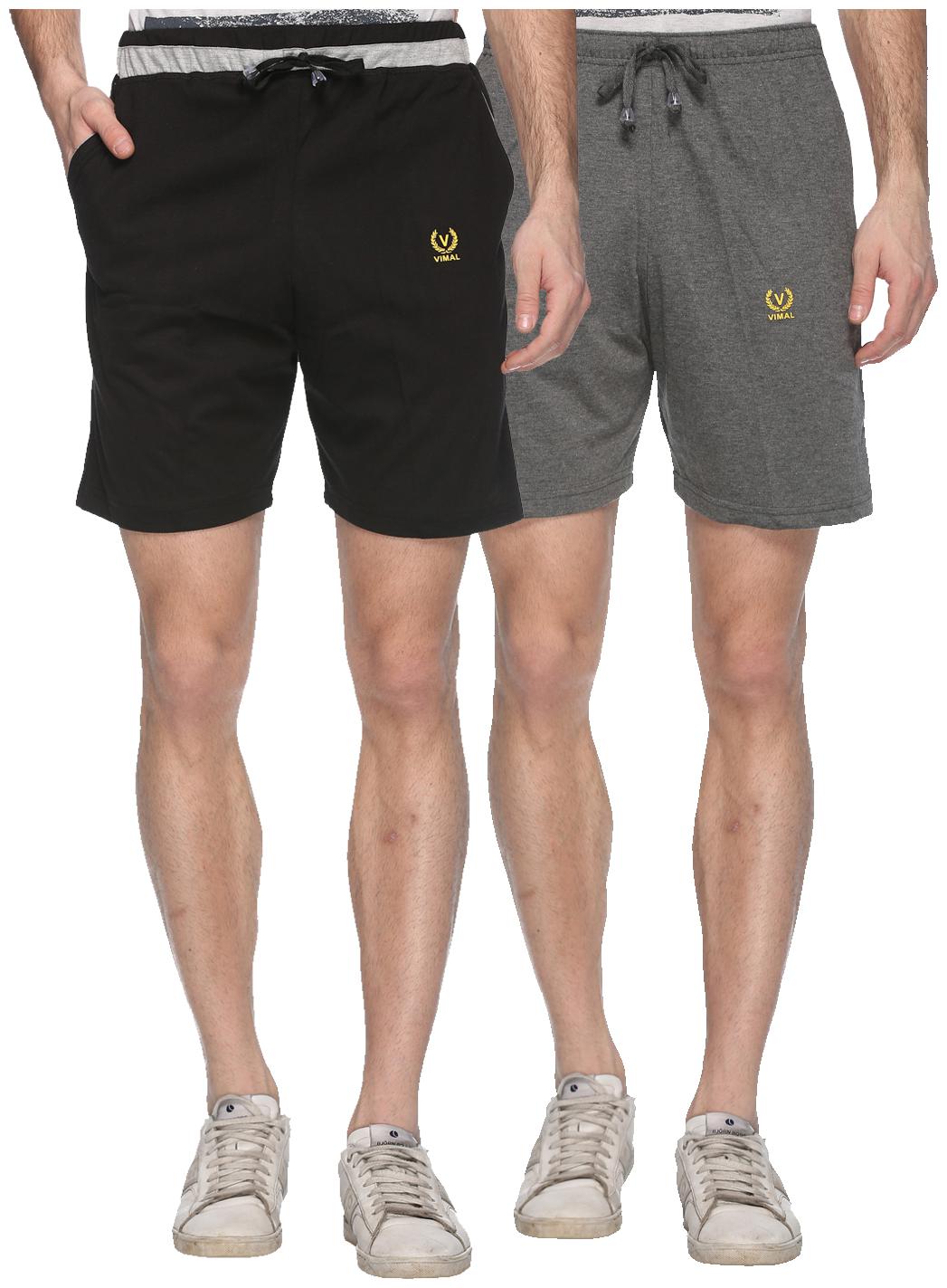 

VIMAL JONNEY Men Black Regular Fit Regular Shorts